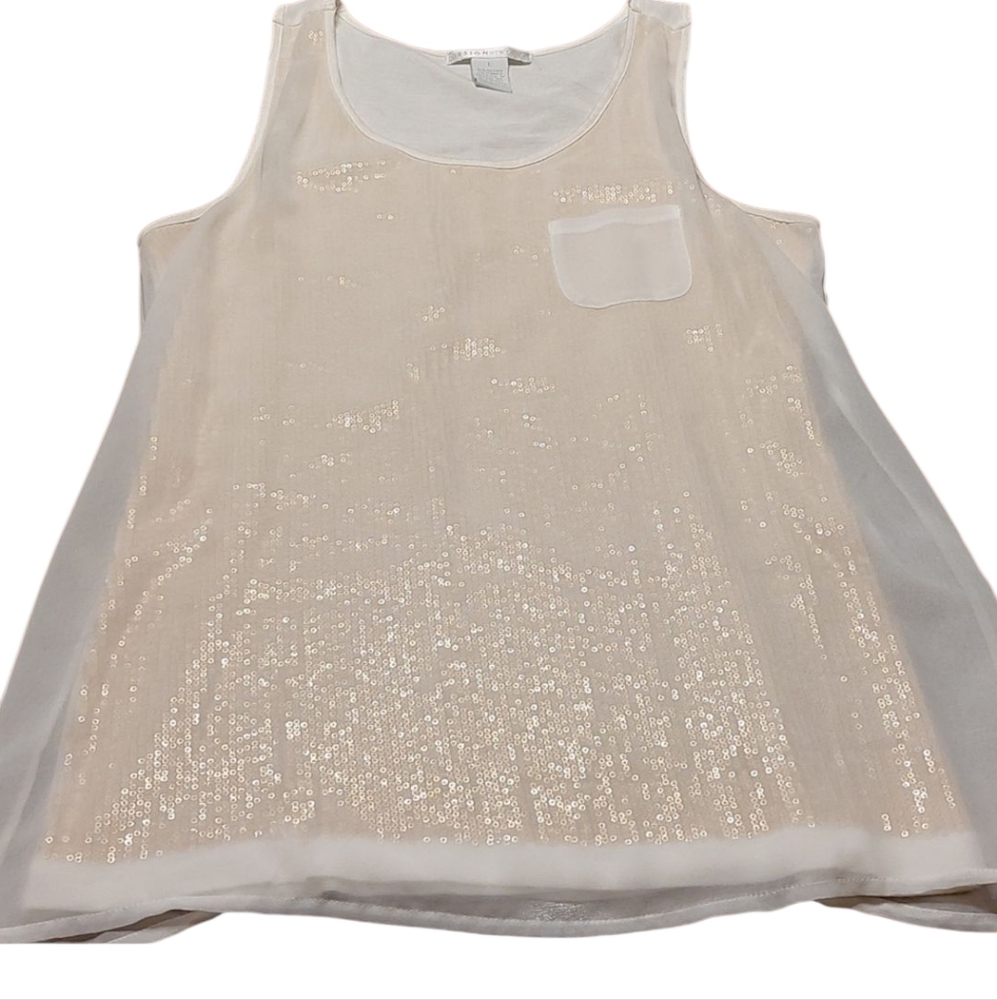 Design History Dressy Sequined Tank Top L EUC